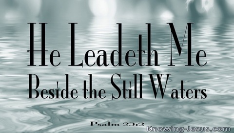 Psalm 23:2 He Leadeth Me Beside Still Waters (gray)